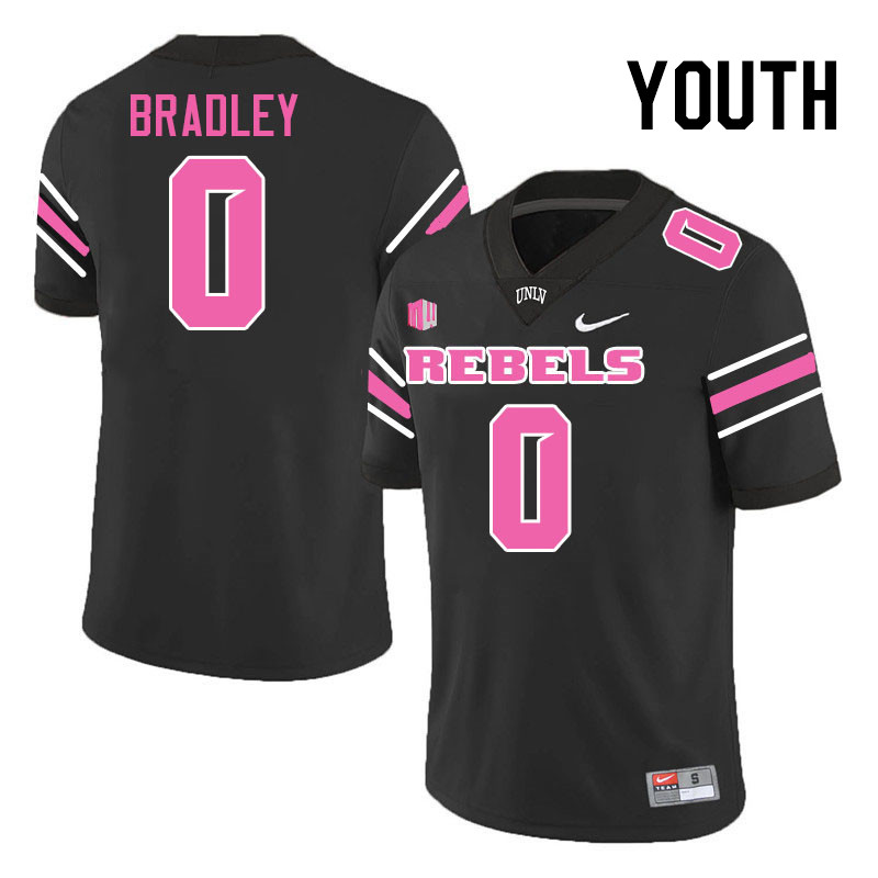 Youth #0 Jaden Bradley UNLV Rebels College Football Jerseys Stitched-Black